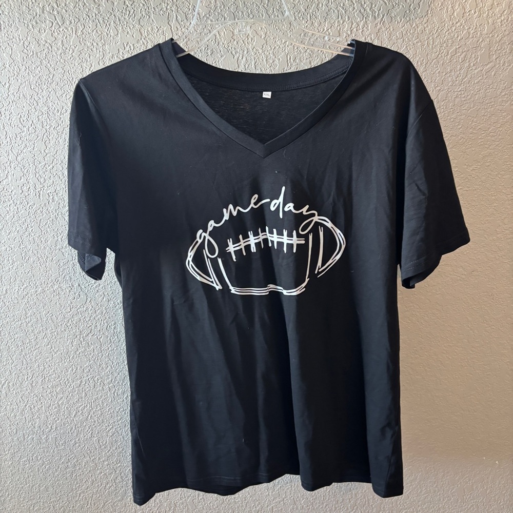 Black V-Neck T-Shirt XXL